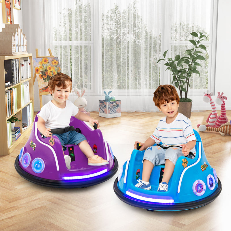 Electric Bumper Car for Kids with Remote Control, LED Lights, and Music