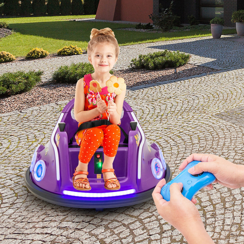 Electric Bumper Car for Kids with Remote Control, LED Lights, and Music