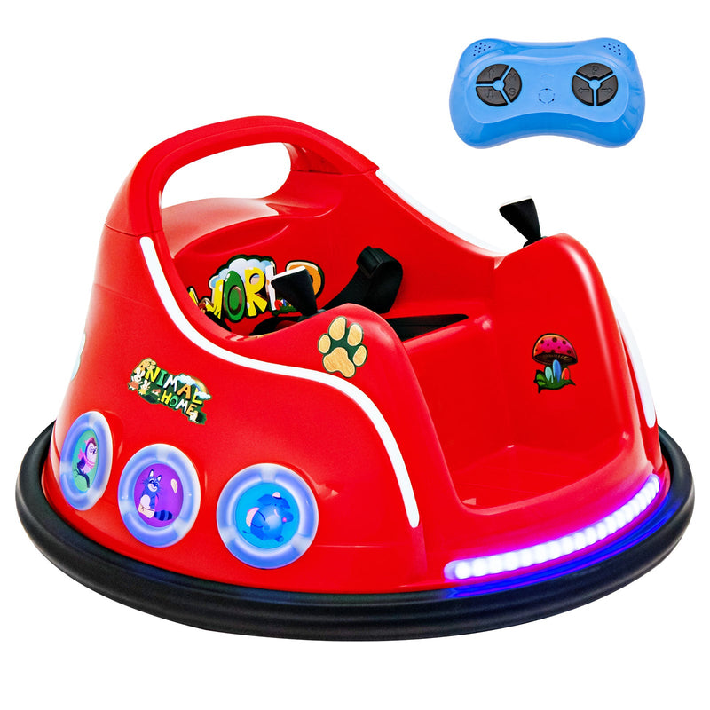 Electric Bumper Car for Kids with Remote Control, LED Lights, and Music