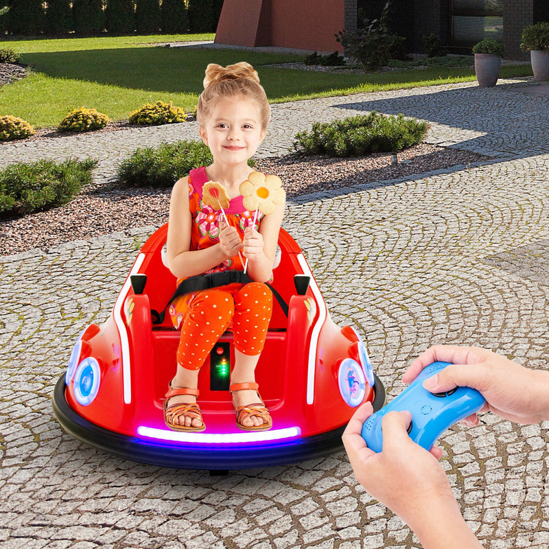 Electric Bumper Car for Kids with Remote Control, LED Lights, and Music