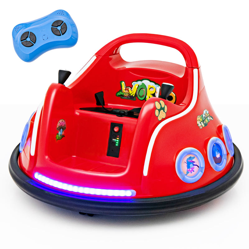 Electric Bumper Car for Kids with Remote Control, LED Lights, and Music