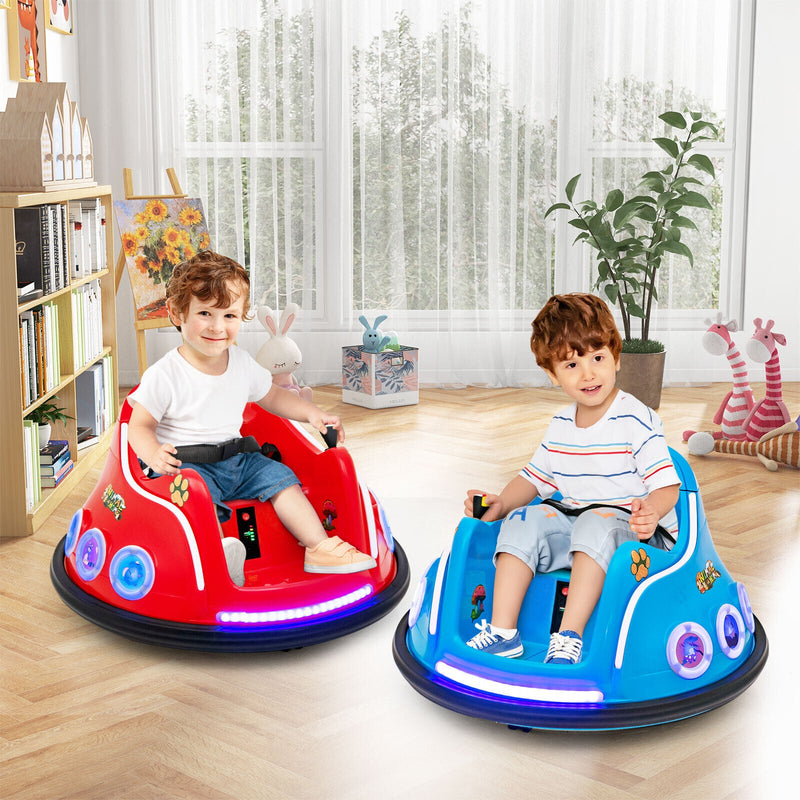 Electric Bumper Car for Kids with Remote Control, LED Lights, and Music - Navy
