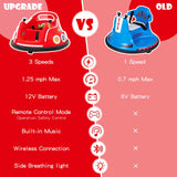 Electric Bumper Car for Kids with Remote Control, LED Lights, and Music - Red