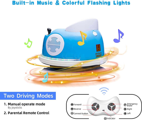 Electric Bumper Car Ride-On Toy for Kids with Remote Control - 6V