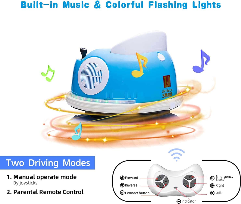 Electric Bumper Car Ride-On Toy for Kids with Remote Control - 6V