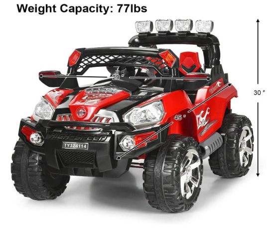 Electric Car for Kids Ages 3-8 with Lights and MP3 Input for Driving and Playtime