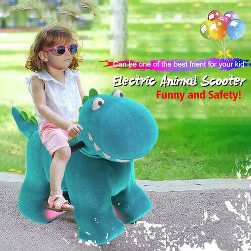 Electric Dinosaur Ride-On Toy with 6V Power and Wheeled Design