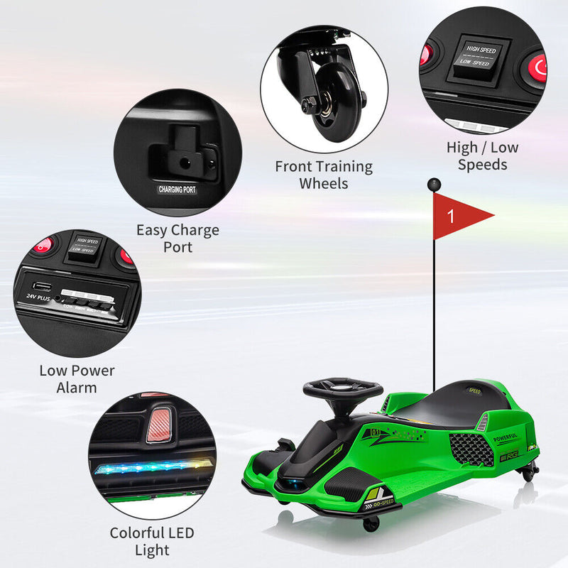 Electric Drift Car for Kids: High-Speed Ride-On Cart with 24V Power