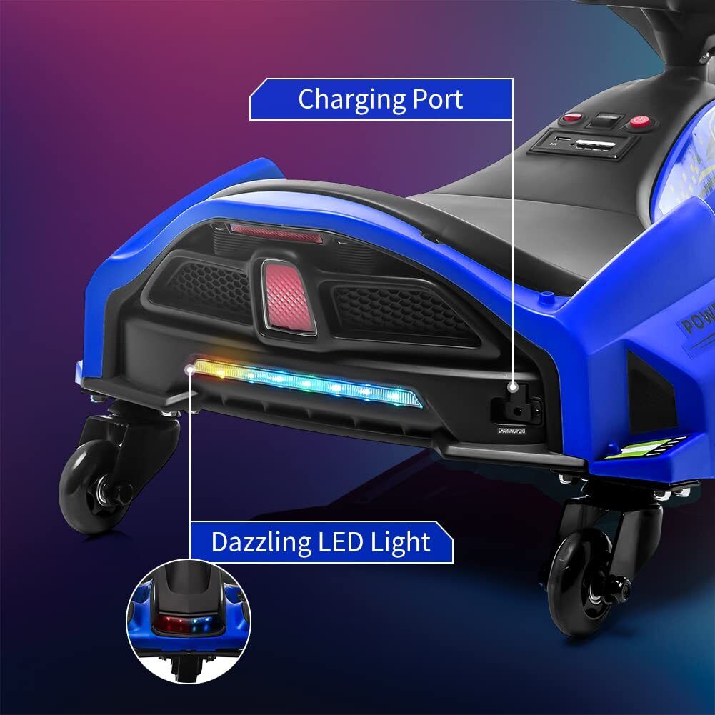 Electric Drifting Go-Kart for Kids with Music and LED Lights - 24V Ride-On Drift Car