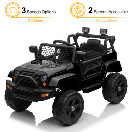 Electric Dual Drive Kids Ride On Car with Remote Control and LED Lights - 12V MP3 Player Included