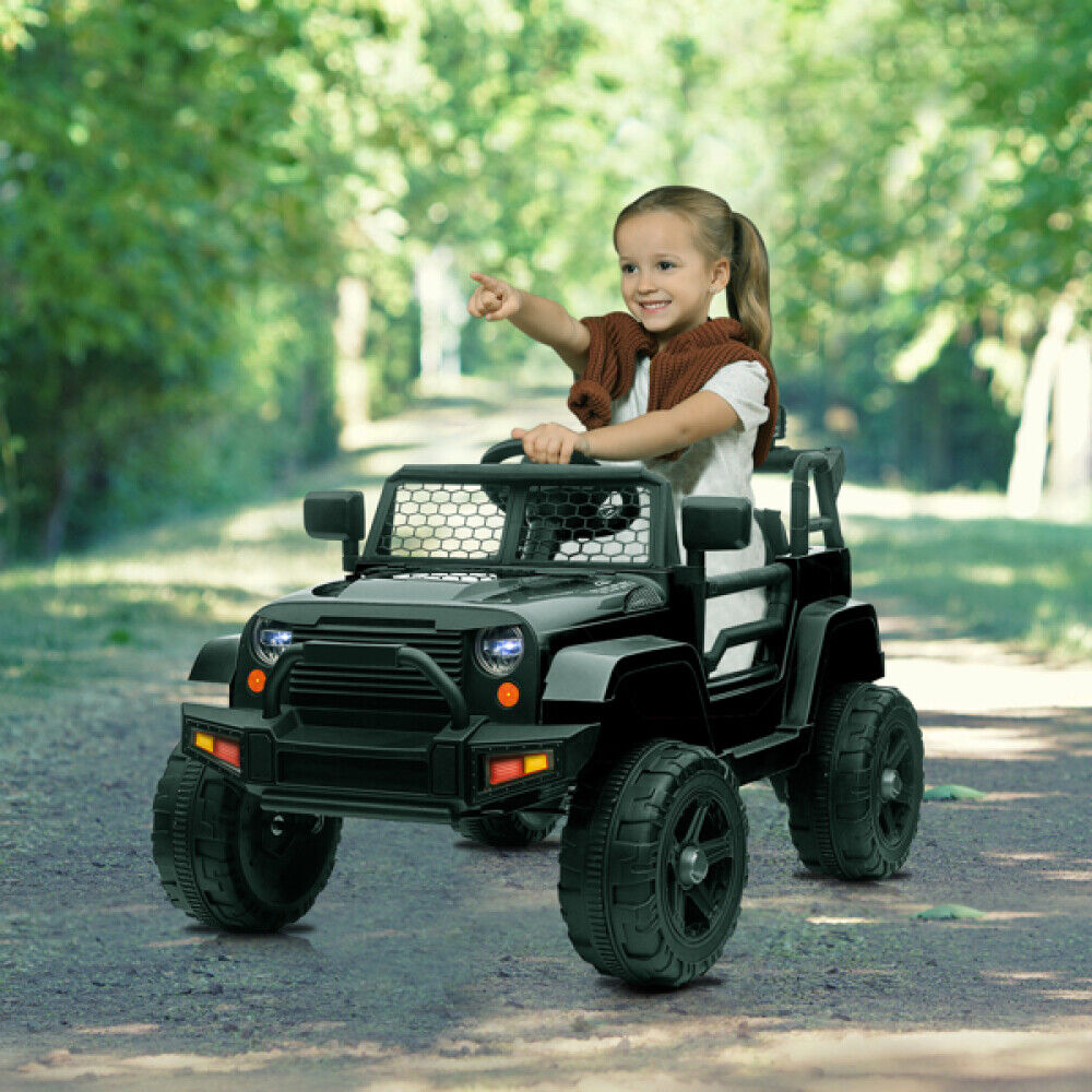 Electric Dual Drive Kids Ride On Car with Remote Control and LED Lights - 12V MP3 Player Included