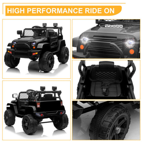 Electric Dual Drive Kids Ride On Car with Remote Control and LED Lights - 12V MP3 Player Included