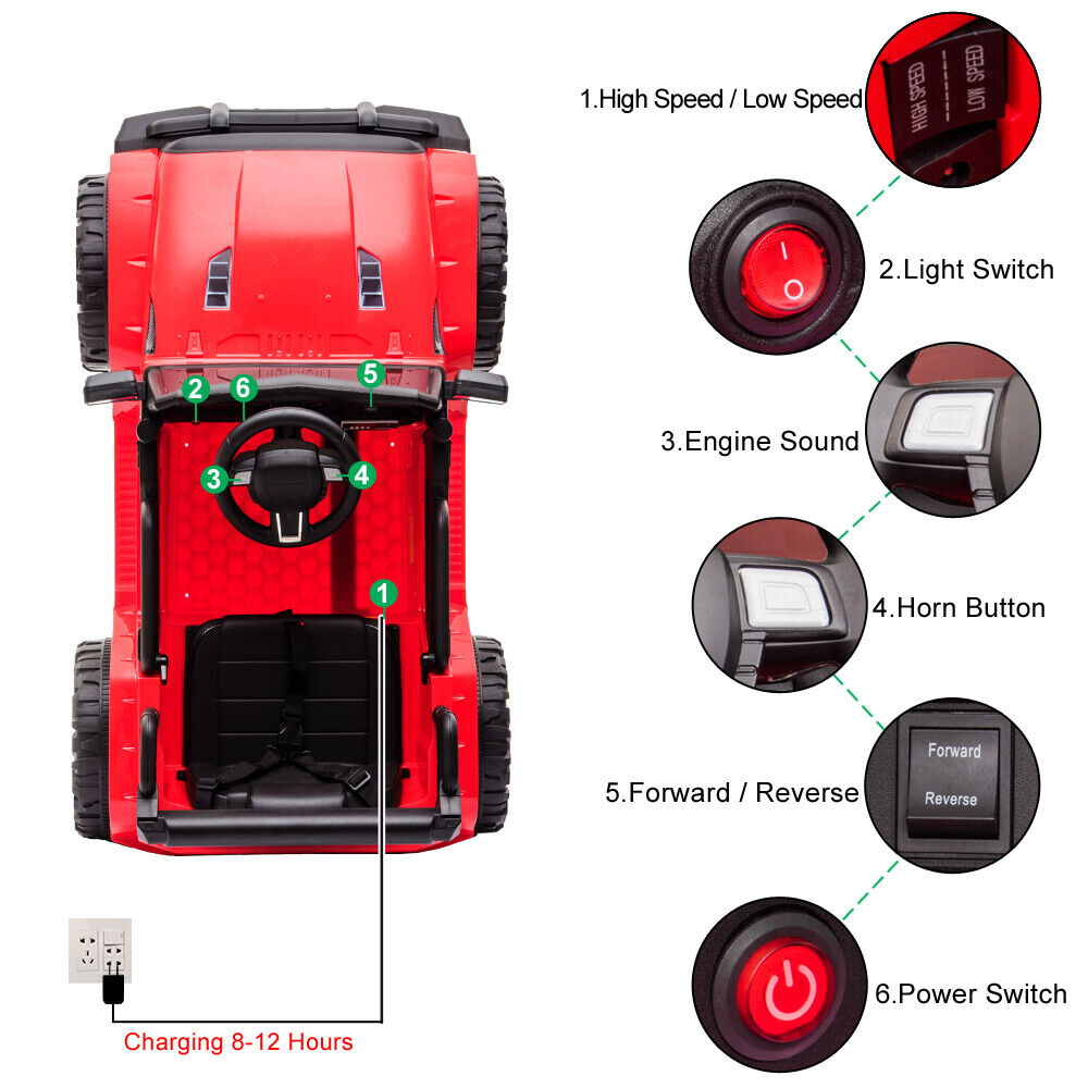 Electric Dual Drive Kids Ride On Car with Remote Control - Battery Powered Toy Vehicle