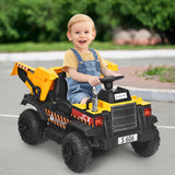 Electric Dump Truck RC Construction Tractor for Kids - 12V Battery Powered with Functional Bucket