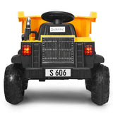 Electric Dump Truck RC Construction Tractor for Kids - 12V Battery Powered with Functional Bucket