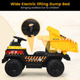 Electric Dump Truck Ride-On Toy with Remote Control and Working Bucket - 12V Construction Tractor for Kids