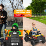 Electric Dump Truck Ride-On Toy with Remote Control and Working Bucket - 12V Construction Tractor for Kids