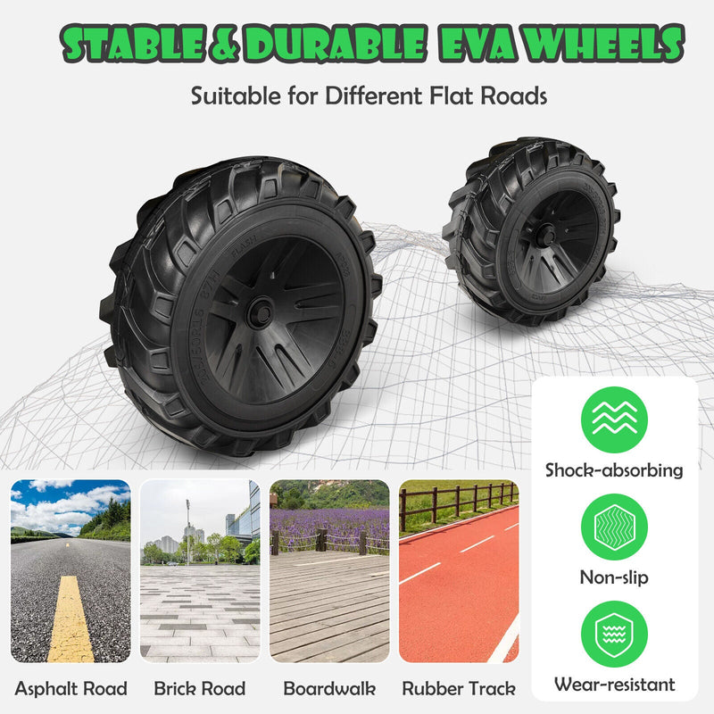 Electric Excavator Ride-On Toy for Kids with 12V Battery and 2 Modes - Green