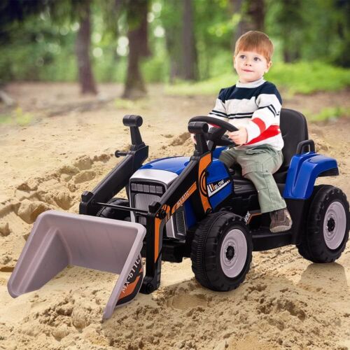 Electric Excavator Truck Digger for Kids with Music, Lights, and Remote Control - 12V