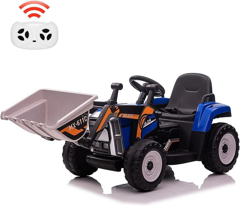 Electric Excavator Truck Digger for Kids with Music, Lights, and Remote Control - 12V