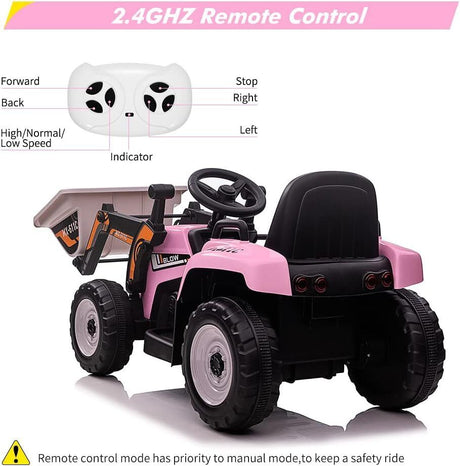 Electric Excavator Truck for Kids with 3 Speeds and Music - 12V Battery Powered Digger Ride-On