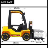 Electric Forklift Toy Car with 3 Speeds, Lifting Rod, and Remote Control for Kids