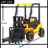 Electric Ride-On Car for Kids with Remote Control and Lifting Forklift Frame