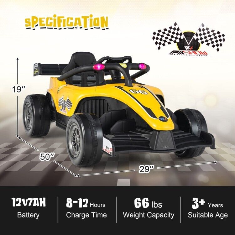 Electric Formula Racing Car for Kids with Remote Control - Perfect for Little Racers!