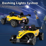 Electric Formula Racing Car for Kids with Remote Control - Yellow