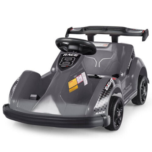 Electric Go Cart for Kids with Remote Control and Safety Belt - Black