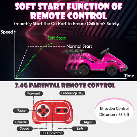 Electric Go Cart for Kids with Remote Control and Safety Features