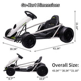Electric Go Cart with 24V Battery, 300WX2 Motors, and 8MPH High Speed Drifting Capability