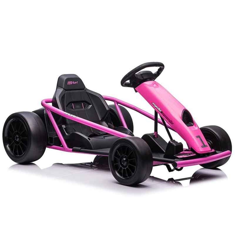 Electric Go Kart for Kids 8-12 Years - 300W*2 Motors, Music, 175LBS Capacity