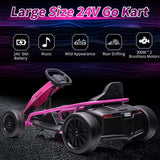 Electric Go Kart for Kids 8-12 Years - 300W*2 Motors, Music, 175LBS Capacity