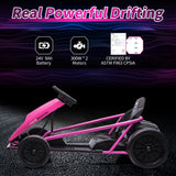 Electric Go Kart for Kids 8-12 Years - 300W*2 Motors, Music, 175LBS Capacity