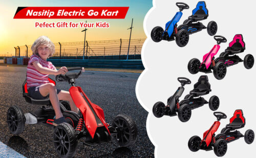 Electric Go Kart for Kids with 2 Speeds and EVA Wheels - 12V Battery Powered Ride On Car