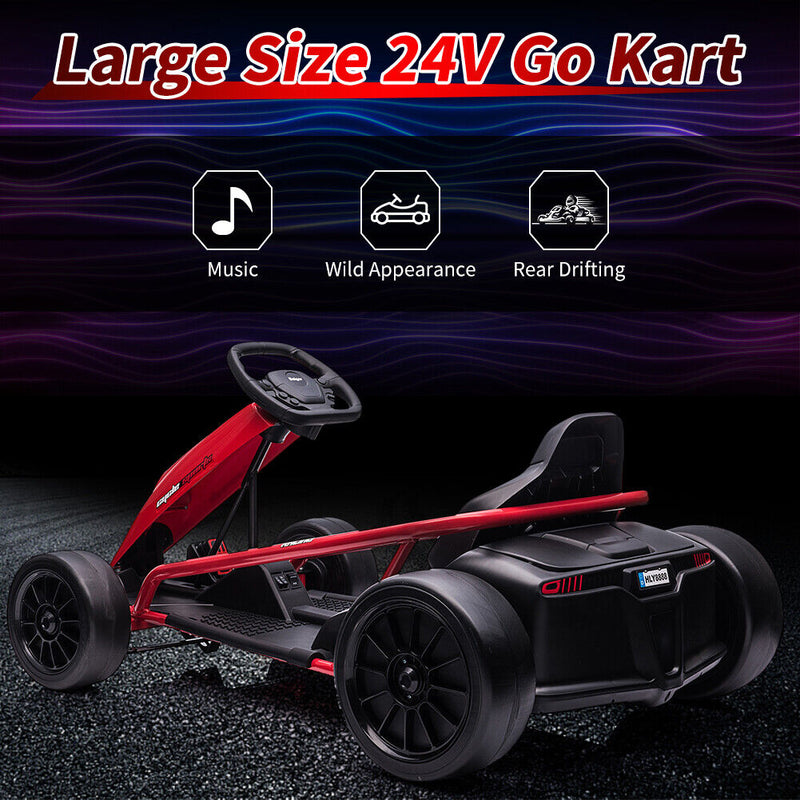 Electric GoKart Pro: High-Speed Racing Car with MP3 Player for Kids (24V, 3.7-8MPH)