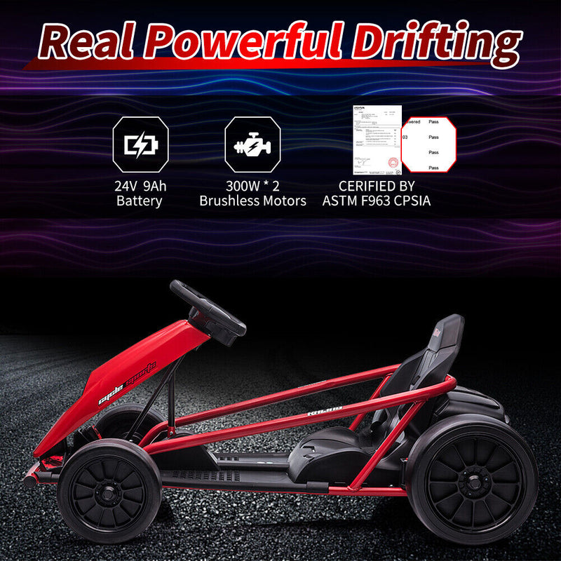 Electric GoKart Pro: High-Speed Racing Car with MP3 Player for Kids (24V, 3.7-8MPH)