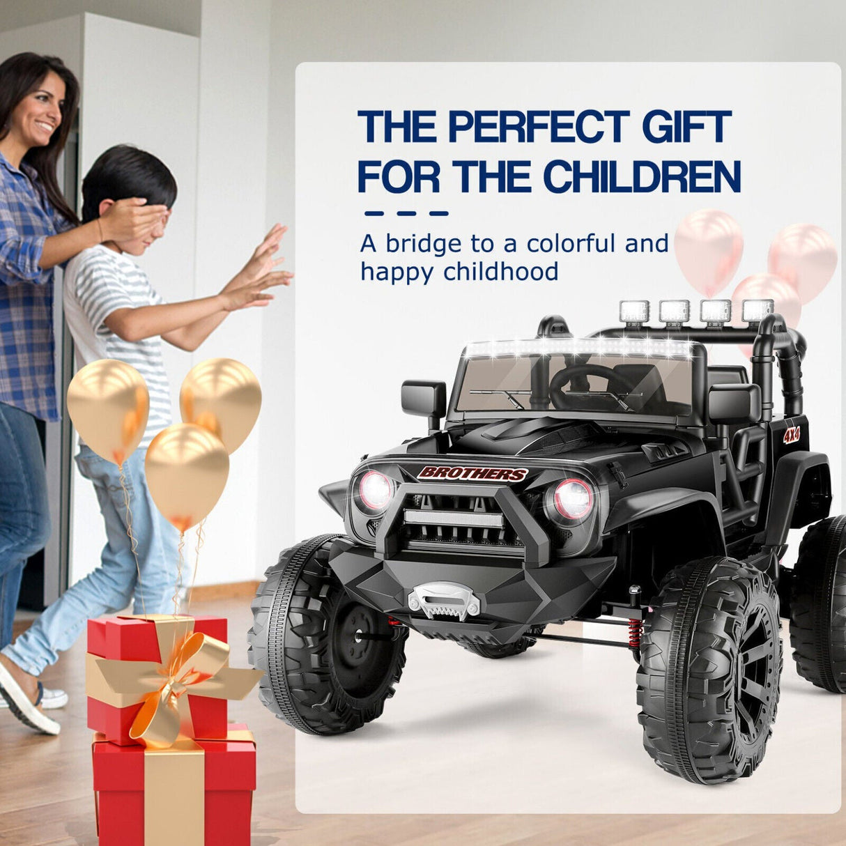 Electric Jeep Ride-On Car for Kids - 24V with Remote Control, LED Lights, and MP3/AUX Compatibility
