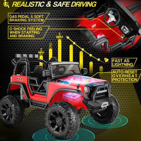 2 Seater Kids Ride On Truck Car with Remote Control and LED Lights - 24V 200W - Perfect Gift for Children ??
