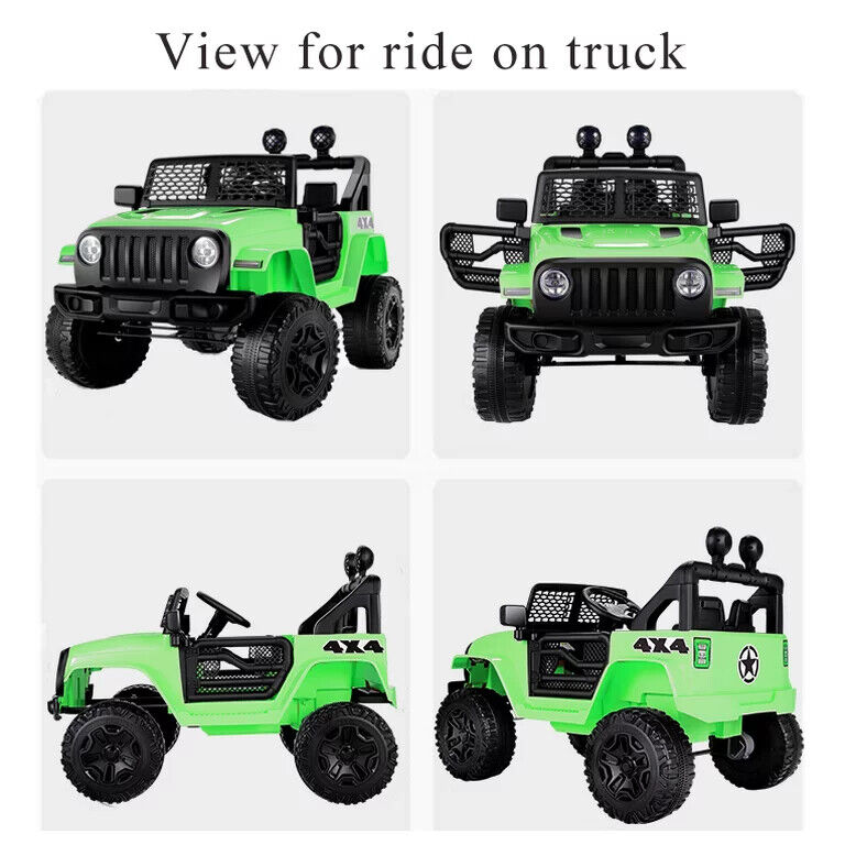 Electric Jeep Toy Car with 3 Speeds, Music, RC, USB, and Bluetooth - Perfect for Kids!