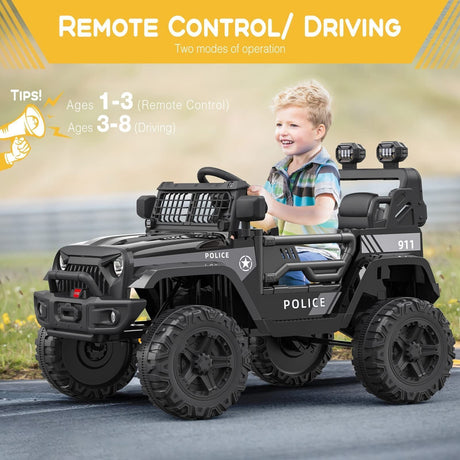 Electric Jeep Toy Truck for Kids - 12V Ride On Car with Remote Control - Perfect Christmas Gift