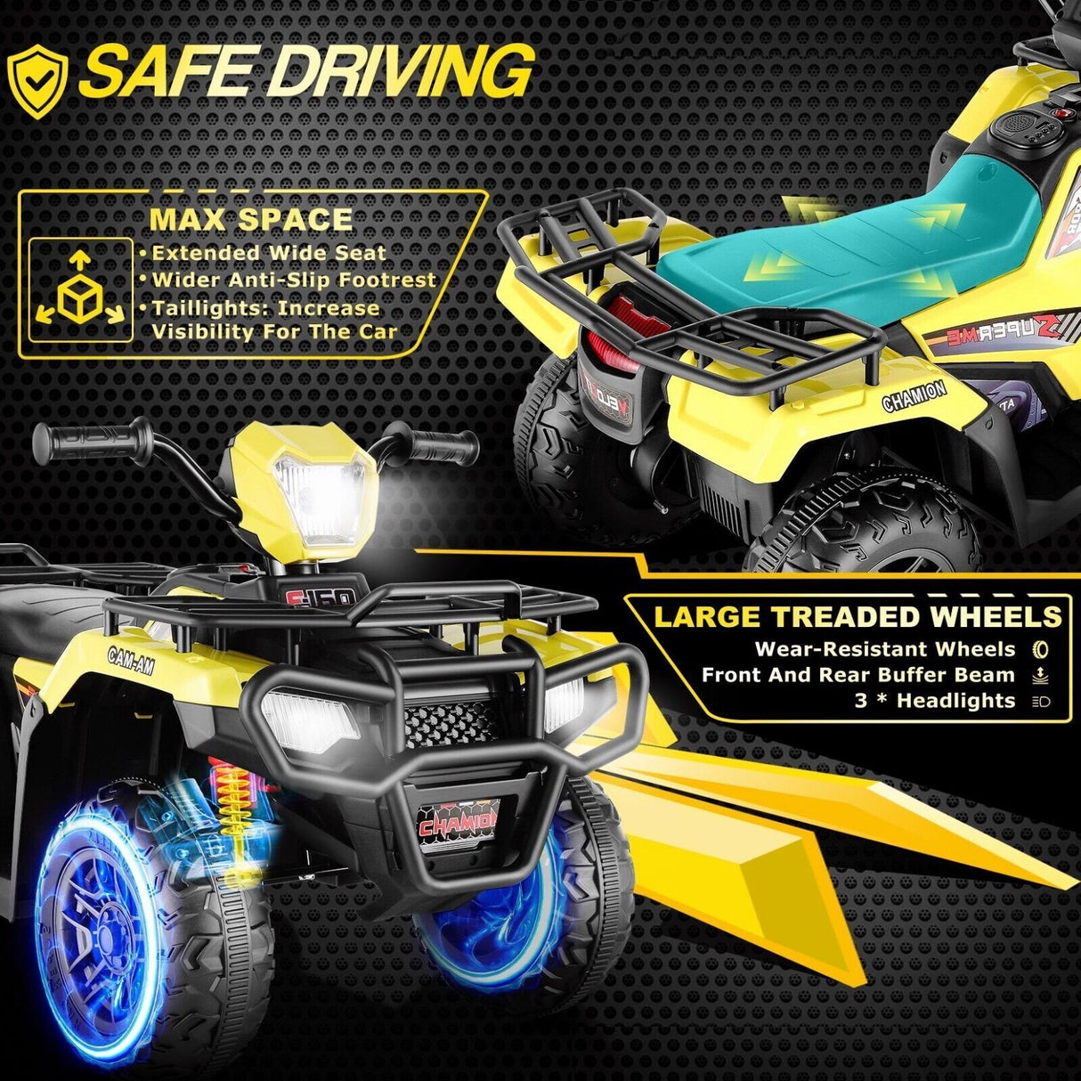 Electric Kids 4-Wheeler ATV Quad Ride On Car with LED Light and Music