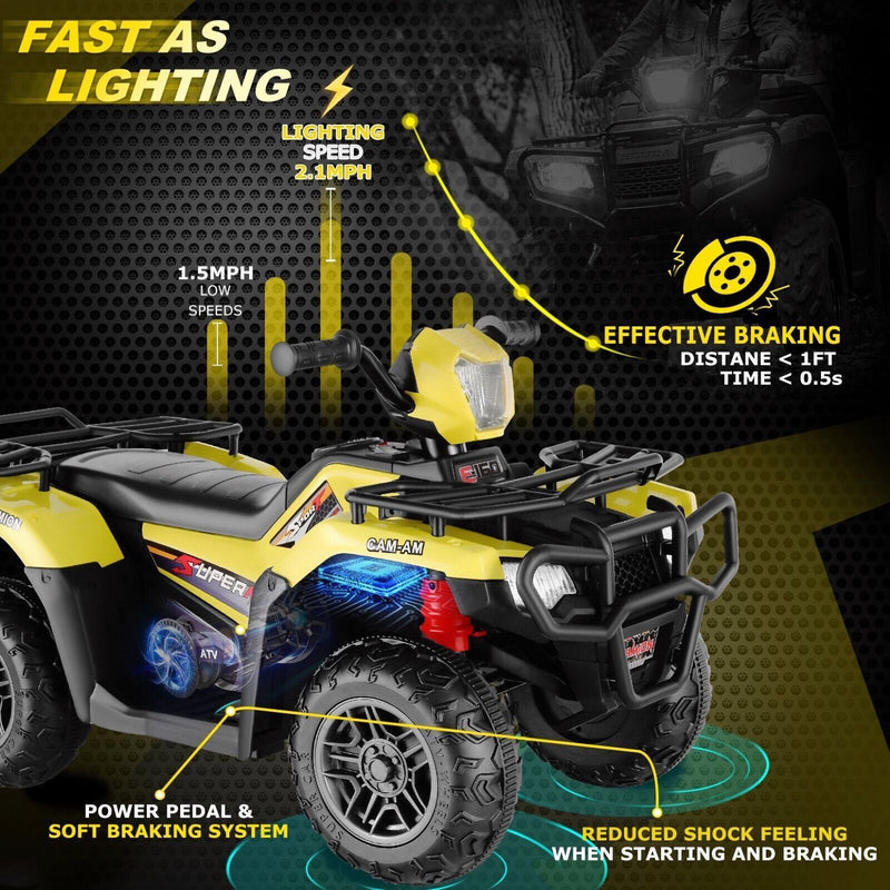 Electric Kids 4-Wheeler ATV Quad Ride On Car with LED Light and Music