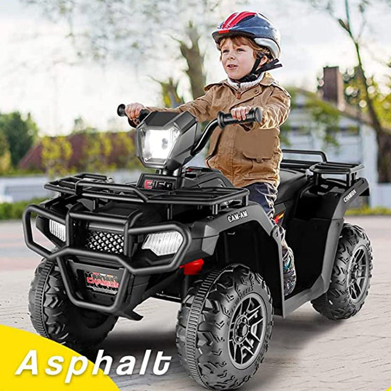 Electric ATV Quad for Kids with 12V Battery, LED Lights, AUX and USB Inputs