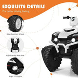 Electric Kids ATV Quad Ride On Car with LED Lights, Music, and USB - Suitable for Boys and Girls Alike