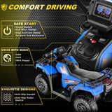 Electric Kids ATV Ride On Car with Music, LED Lights, and USB - Black Quad 4-Wheeler