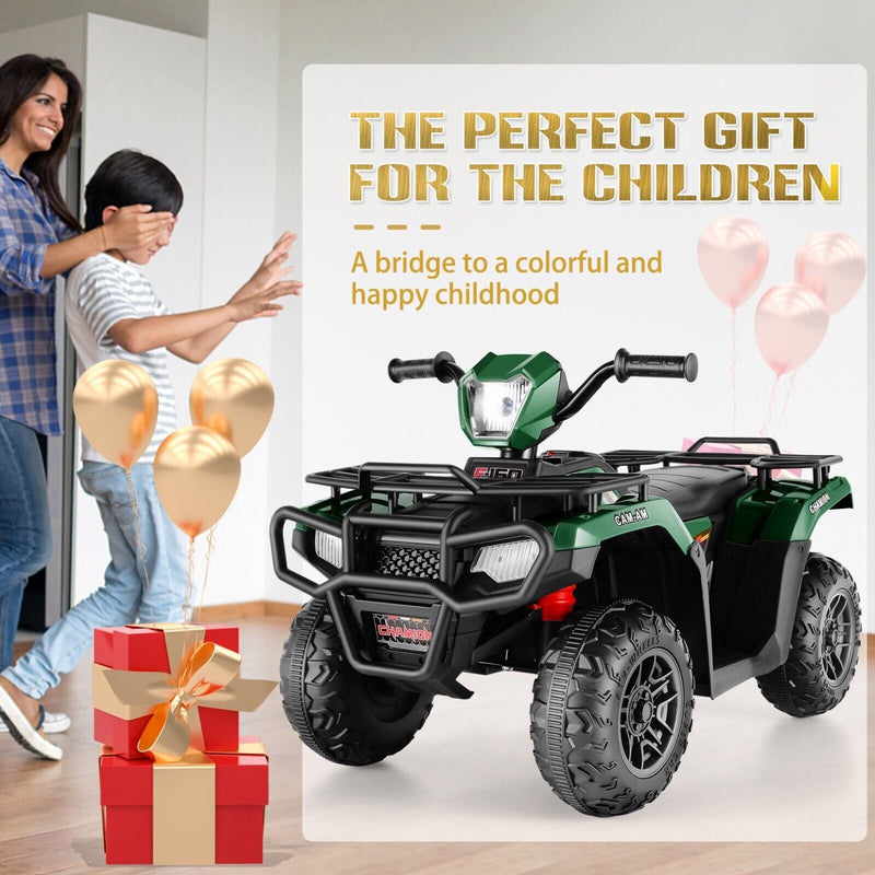 Electric 4-Wheeler Quad for Kids with 12V Battery and 2X30W Motor, USB Compatible