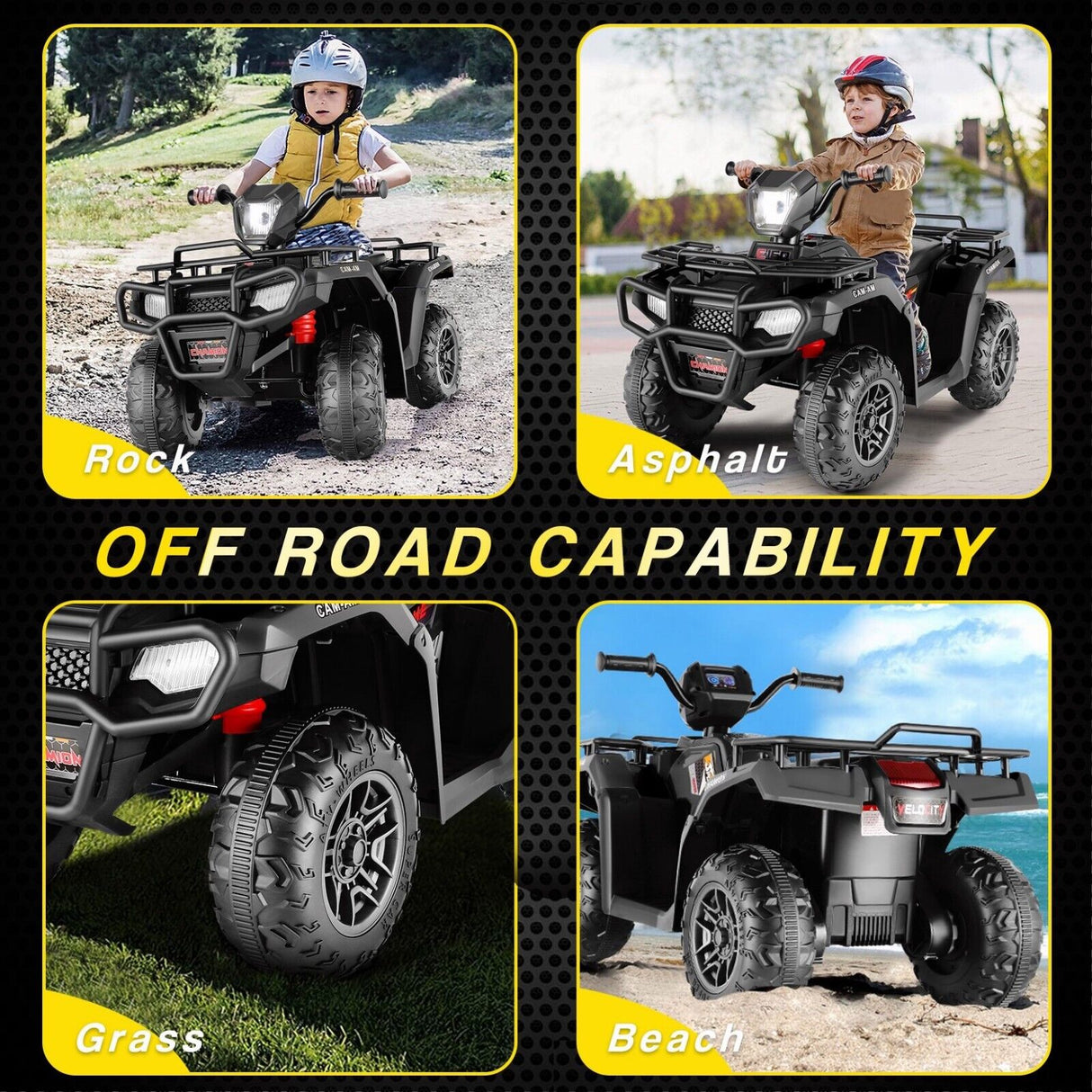 Electric Kids ATV Ride On Car with Music, LED Lights, and USB Charger - 12V 4-Wheeler for Endless Fun!