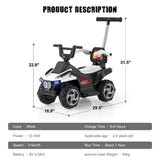 Electric Kids ATV with LED Lights and 4 Wheels - 6V Battery-Powered Toddler Car